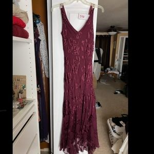 Wine Red Halter Low Back Summer Dress